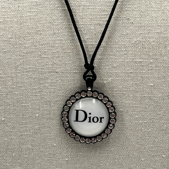 Repurposed Dior Charms on Black Leather Rope - Picture 2 of 4